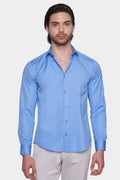 Premium Cotton Dress Shirt (Classic Blue)